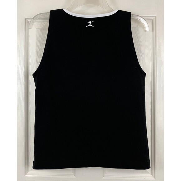 DANSKIN - Black & White Pocket Layered Sleeveless 1/2 Zip Bra Tank Top size L - Picture 5 of 7